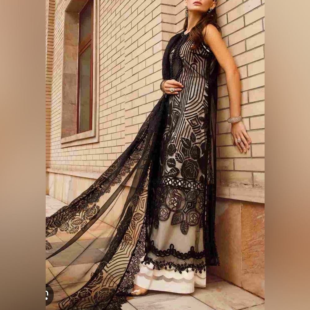 Maria b original three piece dress black